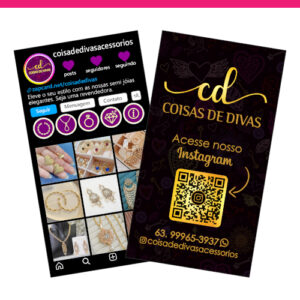 1000 Cartões de Visita Instagram com Hot Stamping